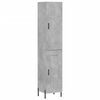 vidaXL Credenza Grigio Cemento 34,5x34x180 cm in Legno Multistrato