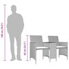 vidaXL Divano Giardino 2Posti Tavolo Sgabelli Grigio Chiaro Polyrattan