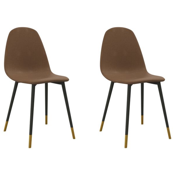 vidaXL Sedie da Pranzo 2 pz Marroni in Tessuto