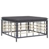 vidaXL Poggiapiedi da Giardino con Cuscino in Polyrattan Grigio Scuro