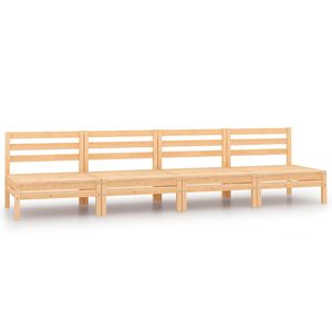 vidaXL Divani Centrali da Giardino 4 pz in Legno Massello di Pino