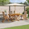 vidaXL Set Pranzo da Giardino 5pz Legno Massello di Acacia e Textilene