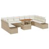 vidaXL Set Divano da Giardino 11 pz Beige Poly Rattan