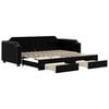 vidaXL Divano Letto Estraibile con Cassetti Nero 90x190 cm in Tessuto