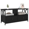 vidaXL Mobile TV con cassetto Rovere Nero 90 x 33 x 45 cm