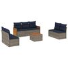 vidaXL Set Divani da Giardino 8 pz con Cuscini Grigio in Polyrattan