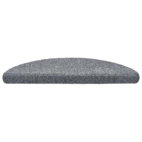 vidaXL Tappetini per scale autoadesivi 30 pz 56x17x3 cm Grigio chiaro semicircolari