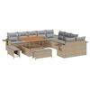 vidaXL Set Divano da Giardino 13 pcs Beige polyrattan