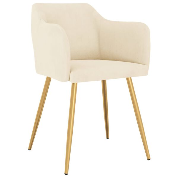 vidaXL Sedie da Pranzo 4 pz Crema in Velluto