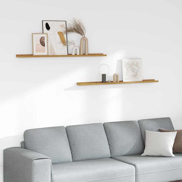 vidaXL Scaffale da parete 2 pcs Beige 115 x 9 x 3 cm Legno multistrato