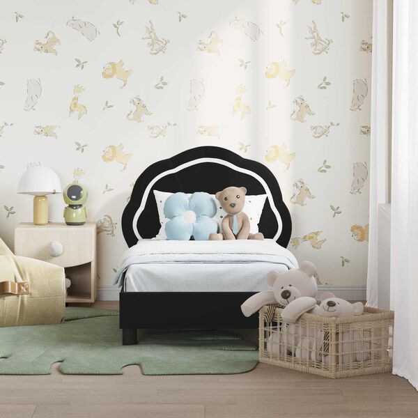 vidaXL Struttura letto per bambini con testata Nero 70 x 140 cm