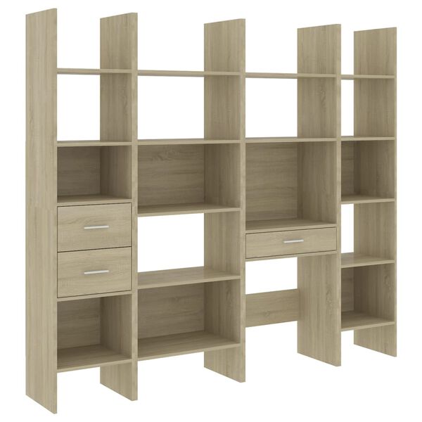 vidaXL Set Libreria 4 pz Rovere Sonoma in Legno Multistrato