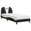 vidaXL Letto Viana con Materasso Nero e Bianco 90x190 cm in Similpelle