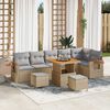 vidaXL Set Divano da Giardino con cuscino 9 pcs beige e grigio chiaro