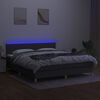 vidaXL Letto a Molle Materasso e LED Grigio Scuro 160x200cm in Tessuto