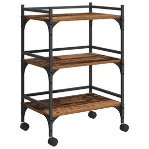 vidaXL Carrello da Cucina Legno vecchio 50 x 35 x 75.5 cm