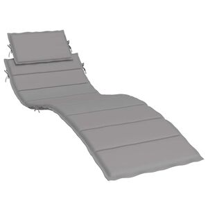vidaXL Cuscino per Lettino Grigio 186x58x4 cm in Tessuto Oxford