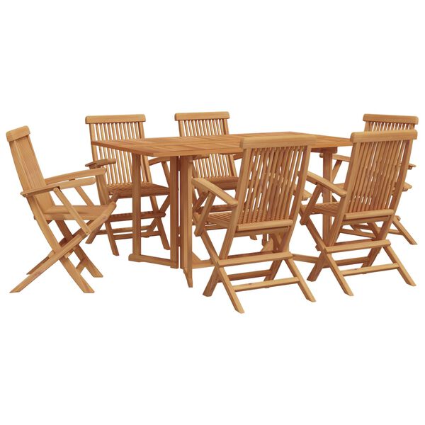 vidaXL Set da Pranzo per Giardino 7 pcs Marrone 150 x 90 x 75 cm