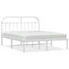 vidaXL Giroletto con Testiera Metallo Bianco 183x213 cm