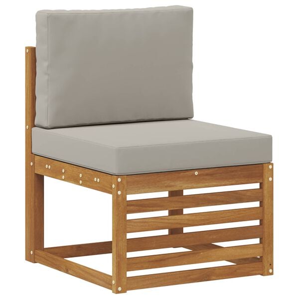 vidaXL Set divani con cuscino 6 pcs Grigio Naturale e Chiaro