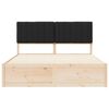 vidaXL Letto con Testiera Rivestita Nero 160 x 200 cm Pino massello