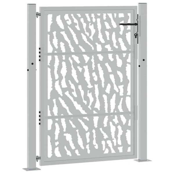 vidaXL Cancello da giardino 100x125 cm in acciaio corten con design a traccia