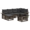 vidaXL Set Divano da Giardino 7 pz Grigio e Grigio Scuro polyrattan