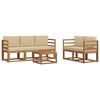 vidaXL Set di divani da esterno 6 pz Naturale e Beige