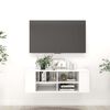 vidaXL Mobile TV da Parete Bianco Lucido 102x35x35cm Legno Multistrato