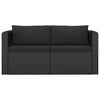 vidaXL Set Divani da Giardino 11 pz con Cuscini in Polyrattan Nero