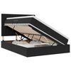 vidaXL Letto con contenitore LED e materasso Nero 140 x 190 cm Velluto
