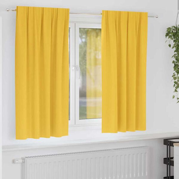 vidaXL Tende Blackout con Anelli 2 pcs Giallo senape 175 x 140 cm