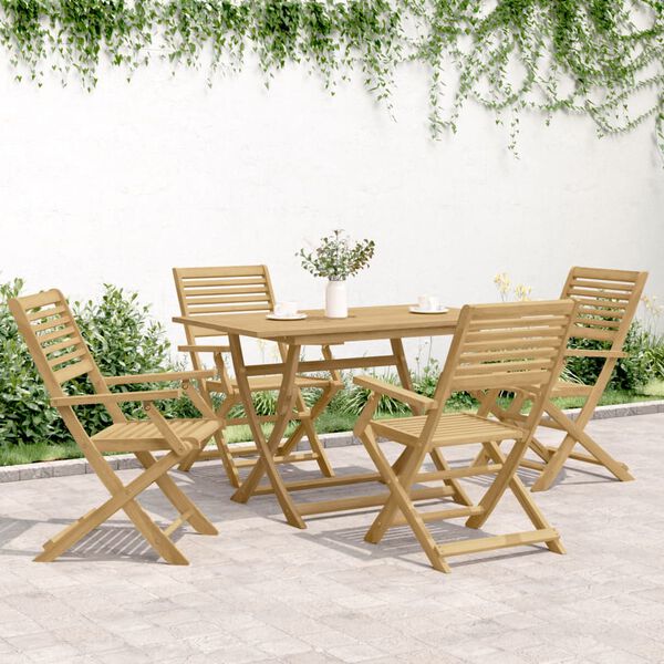 vidaXL Sedie Giardino Pieghevoli 4pz 54,5x61,5x86,5 cm Massello Acacia