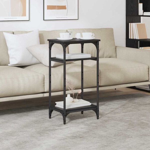 vidaXL Tavolo laterale Rovere Nero 40 x 30 x 75 cm Legno multistrato