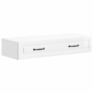 vidaXL Tavolino da Parete Laterale Bianco Lucido 87,5 x 34,5 x 17 cm