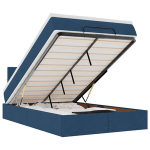 vidaXL Pouf Letto con Materasso e LED Blu 120x200 cm in Tessuto