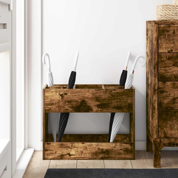 vidaXL Supporto per Ombrellone Rovere fum&eacute; 65 x 24 x 50 cm