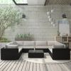 vidaXL Set Divani da Giardino 9 pz con Cuscini in Polyrattan Nero