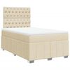 vidaXL Giroletto a Molle con Materasso Crema 120x200 cm in Tessuto