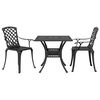 vidaXL Set da Bistrot 3 pz Nero in Alluminio Pressofuso