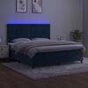 vidaXL Letto a Molle con Materasso e LED Blu Scuro 180x200 cm