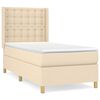 vidaXL Giroletto a Molle con Materasso Crema 90x190 cm in Tessuto