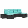 vidaXL Set Divano da Giardino 6 pz Nero polyrattan