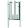 vidaXL Cancello per recinzione EMMEN con punte in acciaio 104x117 cm verde