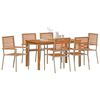 vidaXL Set da Pranzo per Giardino 7 pcs Beige Poly Rattan