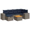 vidaXL Set Divani da Giardino 7 pz con Cuscini Grigio in Polyrattan