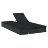 vidaXL Lettino Prendisole 2 Persone con Cuscini Nero in Polyrattan