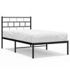vidaXL Giroletto con Testiera in Metallo Nero 100x190 cm