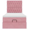 vidaXL Struttura Letto Pouf con Materassi Rosa 100x200 cm Velluto