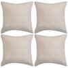 vidaXL 4 Fodere Cuscini 40x40cm Poliestere Scamosciato Sintetico Beige